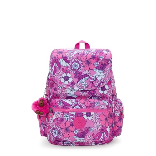 Kipling Mochila feminina Ezra Prt, Flores silvestres extravagantes, 13.5''L x 15.25''H x 8.75''D, Kipling Mochila feminina Ezra Prt