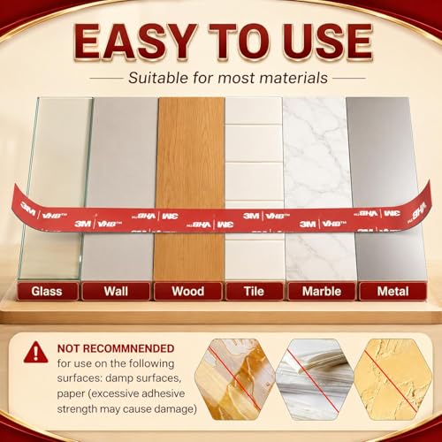 Image of Double Sided Tape Heavy Duty 10FT, Very Sticky Adhesive Mounting Tape, Works Great Indoors and Outside, Walls, Automotive, Home Office Deco
