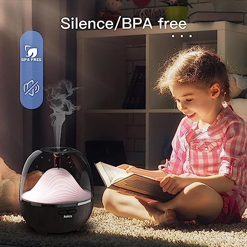 Ankrs Smart Wifi Essential Oil 600Ml Air Diffuser & Humidifier Compatible With Alexa/Google Home, Mountain Scent Diffuser With Multicolor Led, Timer For Bedroom Large Room And Home-Black Walnut #TOP7