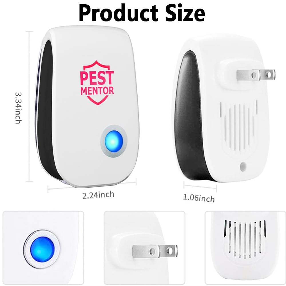 Repelente de plagas, repelente de plagas ultrasónico, paquete de 10 repelentes ultrasónicos para insectos, cucarachas, arañas, insectos, mosquitos, control de plagas para casa, garaje, caravana, hotel
