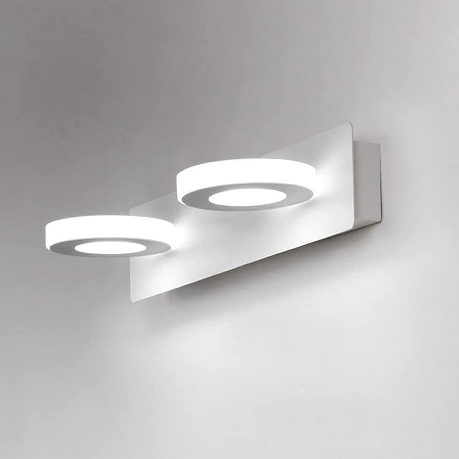SYAXVOM LED White Vanity Mirror Lights, Bathroom Wall Sconce Lamp Lighting, 3-Light Mounted Lamps