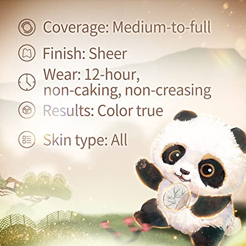 Catkin Panda Land Full Coverage Cushion Fondation, Breathable Hydrating Nourishing Poreless Face Makeup Save For Sensitive Skin,Sheer Finish (C01 Fair) #TOP2