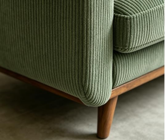 Image of Vesgantti 68 inch Comfy Green Corduroy Loveseat Sofa, 2 Seater Deep Seat Couch with Spring Cushion, Solid Wood Frame for Living Room, Bedroom, Office