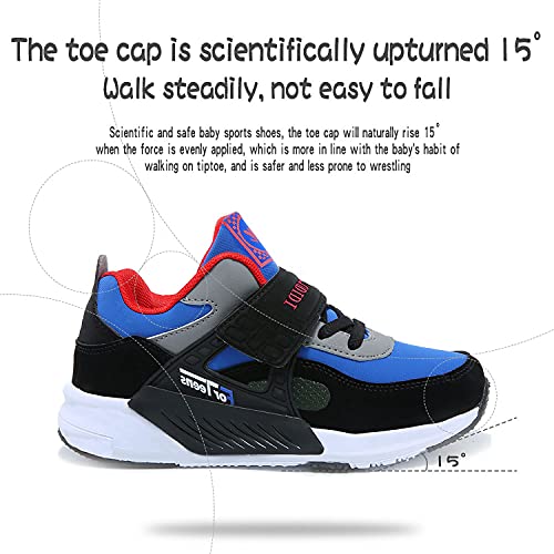 Sneakers Enfant Baskets Montantes Garcon Chaussures de Course Mode Garcon Fille Sport Running Shoes Competition Entrainement Bleu 26