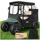 10L0L Golf Cart Enclosure, Fits EZGO TXT RXV 2 Passengers Golf Buggy Cover, 4-Sided Clear Window Golf Cart Cover Portable Waterproof Windproof Drivable in Snow/Rain - Image 1