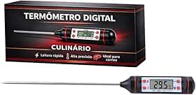 Termômetro Digital Culinário para Cozinha e Medição Rápida e Precisa, Ideal para Carnes, Churrasco, Líquidos e Alimentos, Display Fácil de Ler,Alta Precisão, Em Aço Inox, Uso Doméstico e Profissional.