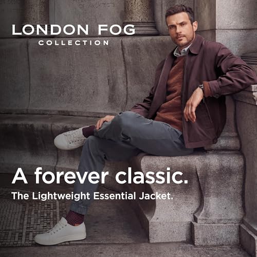 Image of LONDON FOG mens Auburn Zip-front Golf (Regular & Big-tall Sizes) Cotton Lightweight Jacket, Maroon, X-Large Tall US