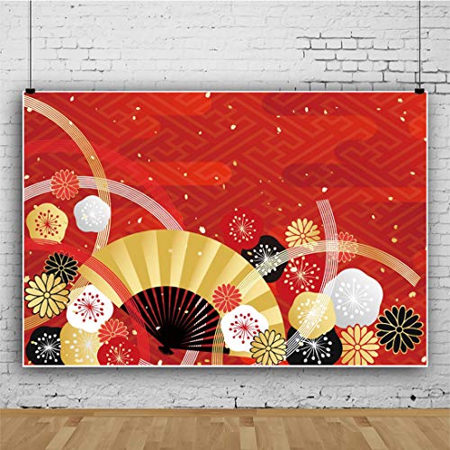 Amazon.co.jp: Qinunipoto 背景布 和風 正月 新年 写真背景 伝統