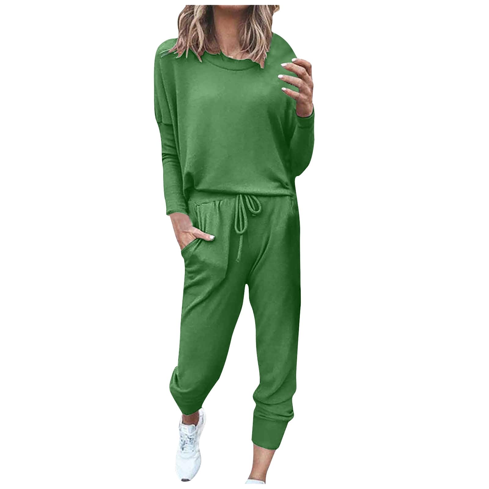 Conjunto de dos piezas para mujer, invierno, lounge para mujer, chándal de dos piezas, manga larga con pantalones de chándal de algodón, ropa deportiva, transpirable, chándal para el aire libre, ropa