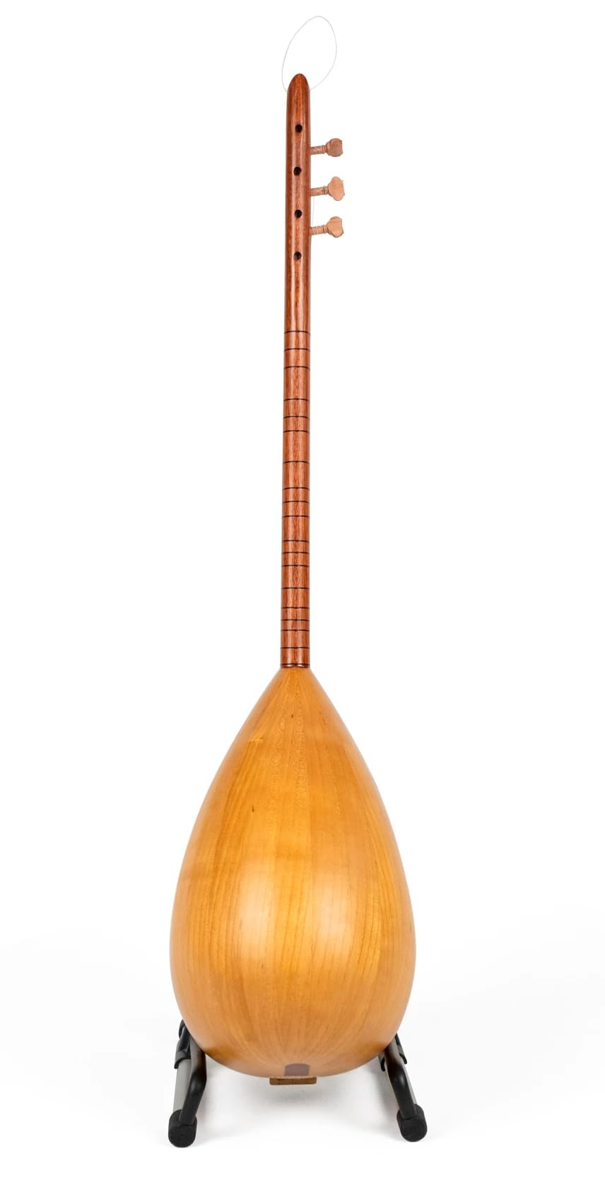 Türkisches kurzes Saz Baglama, Maulbeerholz, eingebauter Tonabnehmer, Saiten, Plektren, Koffer