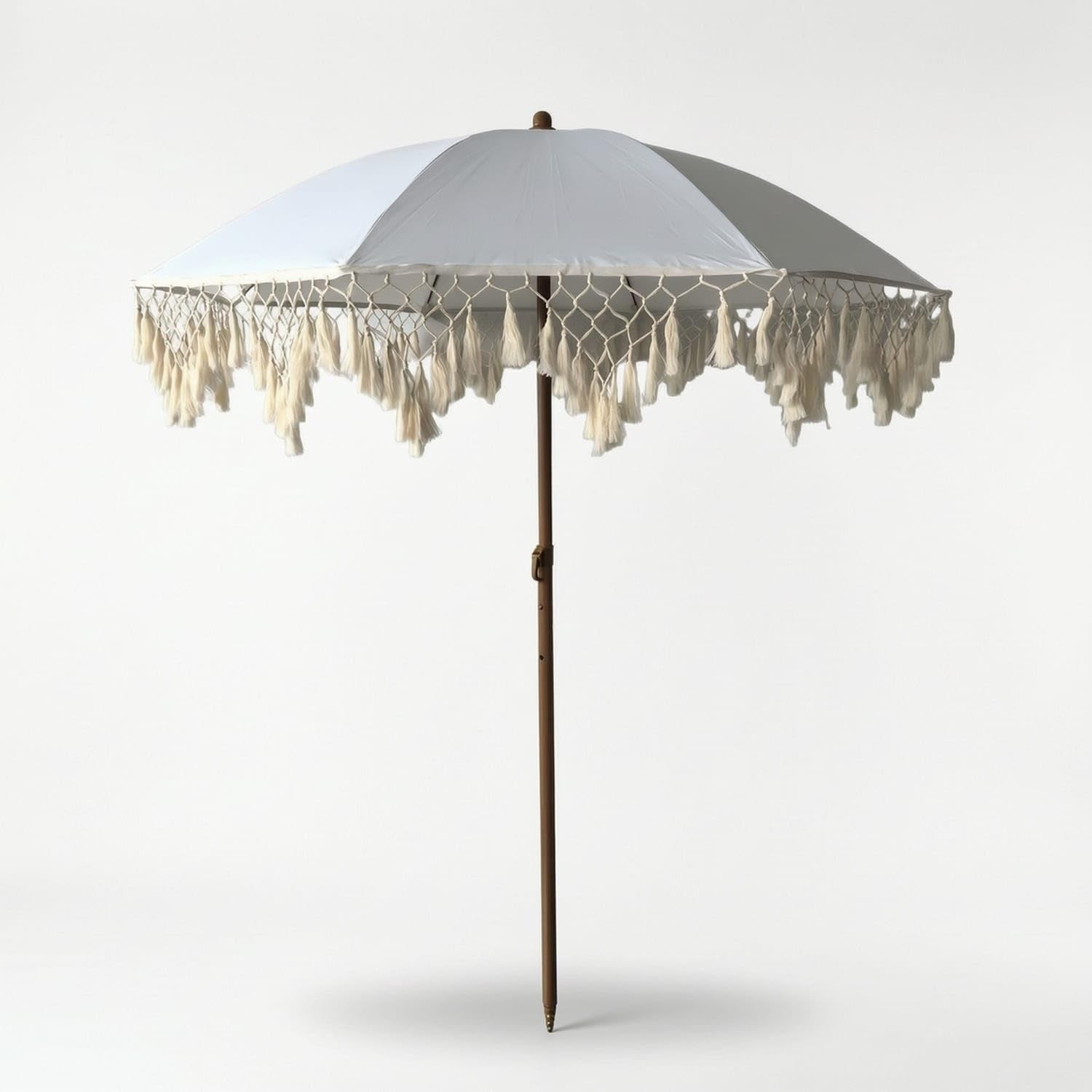 Decorative Boho Outdoor Umbrella with Tassels Tasseled Patio Umbrella with Tassels for Garden, Courtyard, Woven Tassel Wo Base-picture-13