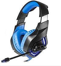 SilteD RajoNN Auriculares para juegos de rendimiento sobre la oreja con cancelación activa de ruido (color: azul)