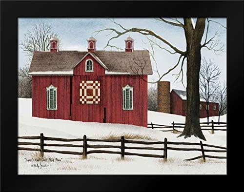 Lovers Knot Quilt Block Barn 24x19 Framed Art Print by Jacobs, Billy
