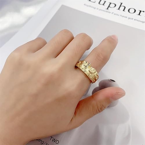 Vista 2 de OIDIMS Anillo de media cara Venus en tono dorado vintage para mujeres y hombres, hip hop, punk, banda abierta personalizada para nudillos, anillos