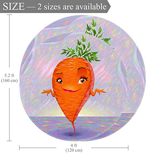 Tapis rond carotte 160cm antidérapant en polyester multicolore