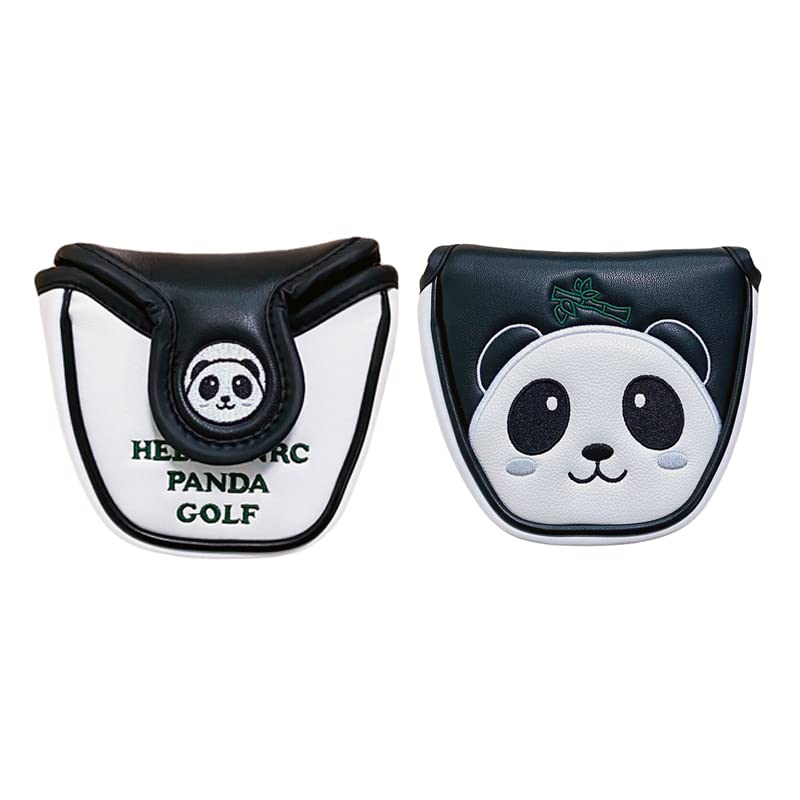 Golf SchläGerkopfhüLlen Niedliche Panda-Golf-Putter-Abdeckung, Golf-Kopfbedeckung, Schutz, 2 Stile GolfschläGer Hauben(1)