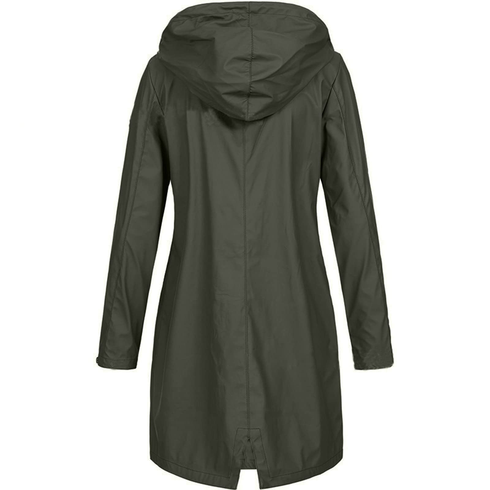 Impermeabile Donna Antipioggia, Maniche Lunghe， Classic， Cappuccio，