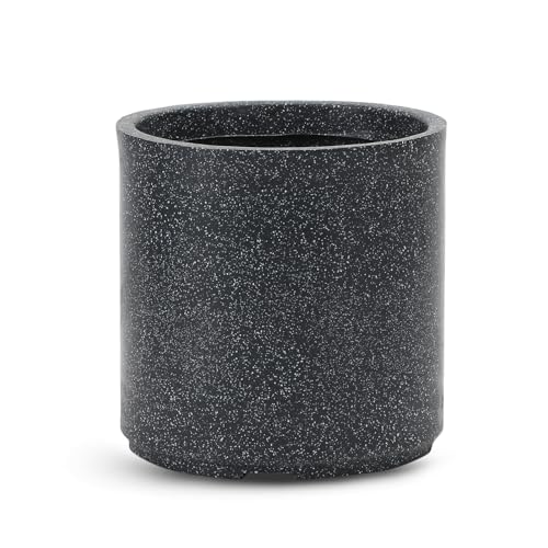 Image of GTB Cylinder German Polymer Pots for Plants Highly Durable Polymers Lightweight Indoor Outdoor Plant Pots, Flower Pot Gamla Tree Planter Container Planters(plant not included) (grey marble, 12 inch)