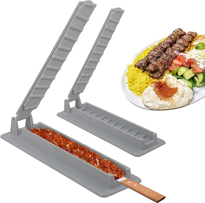 Shrux Long Plastics Meat Skewers Maker Single Lane Manual Kabob Mold Texas Barbecue Skewer Machine Outdoor BBQ Tools for Picnic, Party, Field Trip, Family Reunion | Food Grade ABS Plastic Kebab Maker