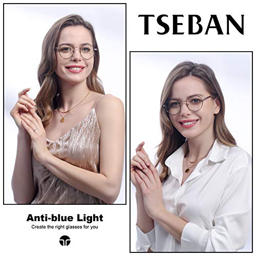 Image of Blue Light Blocking Glasses for Women, Retro Round Computer Gaming Glasses, Anti Eyestrain & Reduce Headache