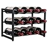 OROPY 12 Fles Metalen Wijnrek, Gratis Staand Wijnopslaghouder, 3-Tier Industriële Stijl Vintage Huisdecoratie voor Kast…