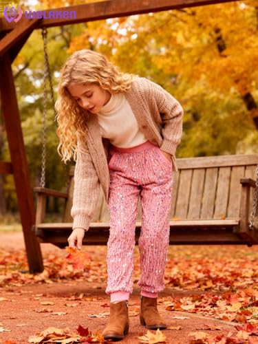 Image of WELAKEN Sequin Casual Pants for Girls with Lining Kids & Little Girl's Sparkling Trousers