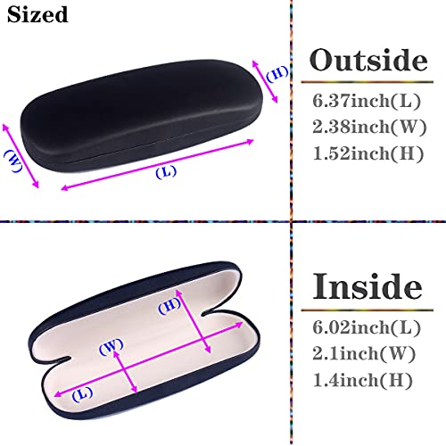 Image of ADBGV 3Pcs Unisex Hard Shell Eyeglasses Cases, Protective Case For Glasses,Sunglasses Case with Cleaning Cloth