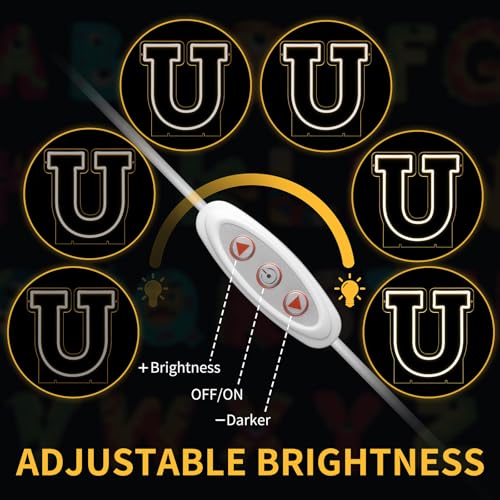 Image of Light Up Letters U, Led Marquee Letter Lights Neon Sign, 13.9 inch Height Decorative Lighted Alphabet Number, Battery /USB Powered Led Letters Lights for Wedding, Birthday, Party, Christmas or Home Decor