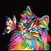Jinlaili Colorido Gato Pintar por Numeros para Adultos Niños Pintura por Números con Pinceles y Pinturas Decoraciones, DIY Conjunto Completo de Pinturas para el Hogar (16*20 Pulgadas, Sin Marco)