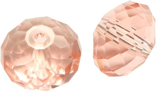 Miniatura 2 de Adabele - 100 cuentas de cristal de Rondelle sueltas facetadas austriacas de 0.236 pulgadas (0.236 in), espaciador rosa claro compatible con
