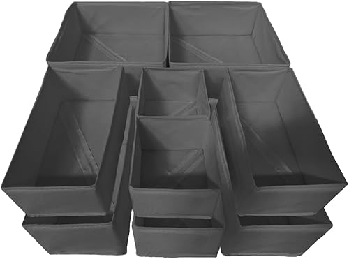 Miniatura 8 de Organizador de cajones, 12 cubos organizadores de aparador, organizador plegable de armario y divisores de almacenamiento de cajones para ropa, ropa