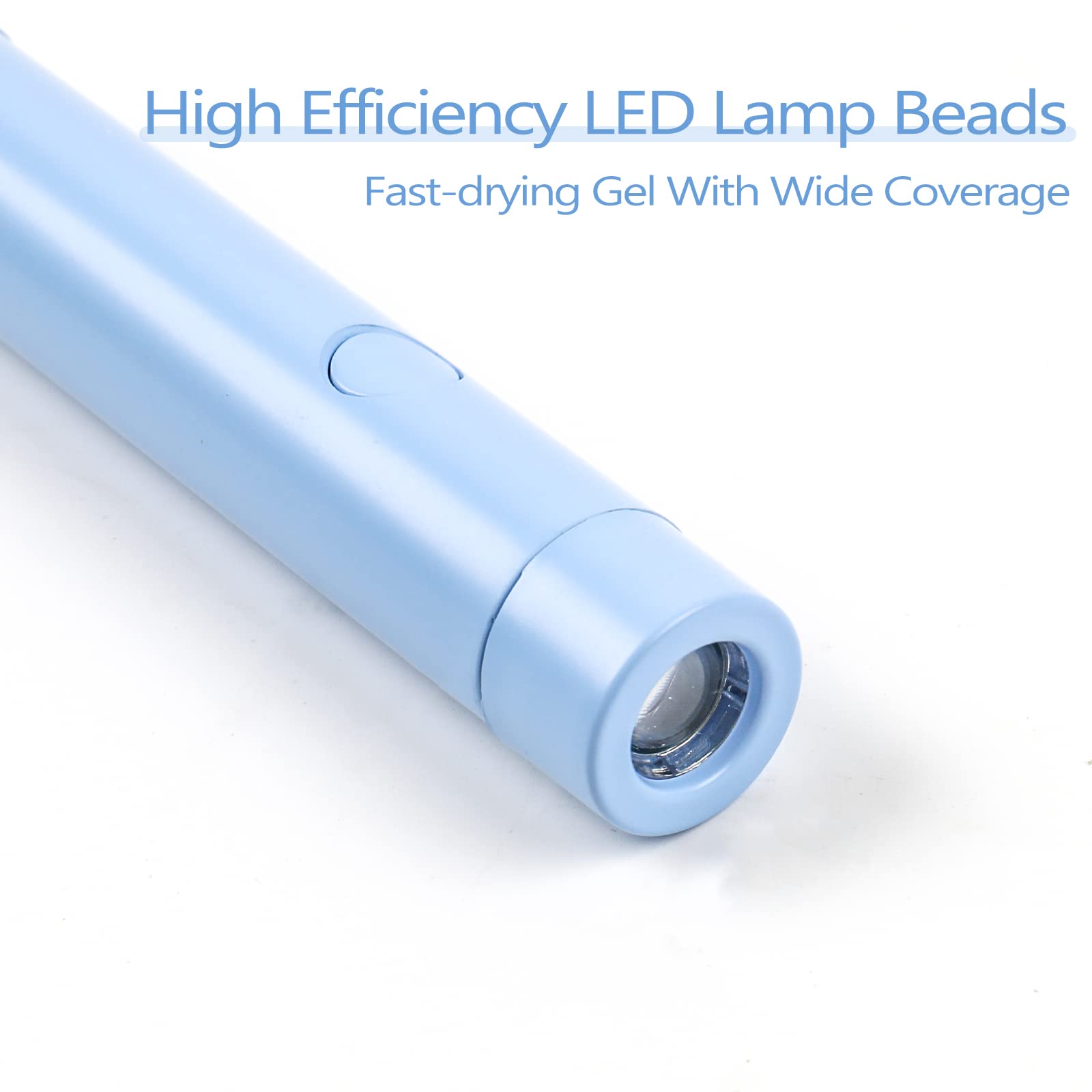 ANGNYA Portable Mini UV LED Lamp Pen Shape Dryer for Gel Nails - 6W Curing Light for Quick Drying - Professional LED Light for DIY at Home Salon (Blue) 2