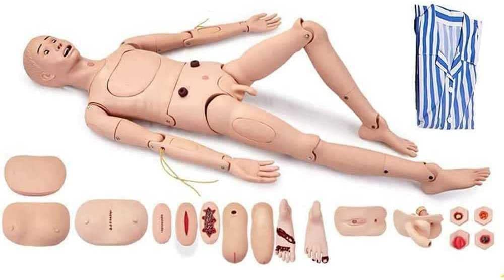 Demonstrations-Trainingspuppe, 170 cm, Lebensgroß, Ganzkörperpflege-Patientensimulator, Menschliches Modell Für Schulung, Unterricht Und Bildungsbedarf