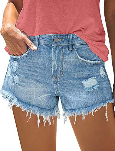 Image of MODARANI Denim Shorts for Women Distressed Jean Shorts Ripped Summer Hot Short