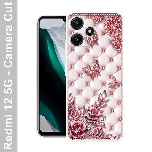 Image of Looy Mobile Cover for Redmi 12 5G Mobile Back Cover Poco M6 Pro 5G Back Case for Xiaomi Redmi 12 5G Mobile Phone (Milky Butterfly)