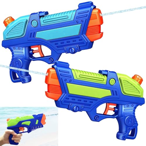 Set di 2 Pistola ad acqua con grilletto, pistola ad acqua per piscina estiva all'aperto, piccola pistola ad acqua per ragazzi, ragazze, mani piccole, anche per l'addestramento di cani e gatti