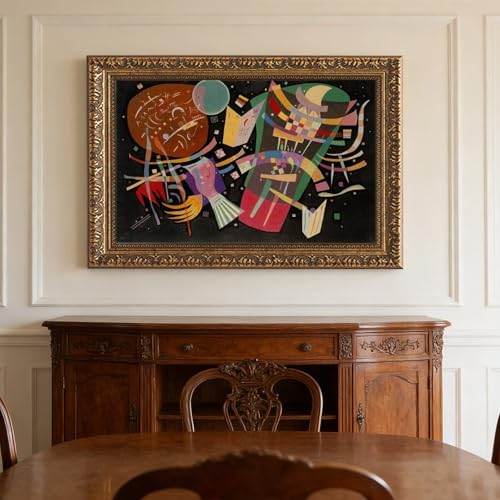 Toile Kandinsky Composition X cadre suspendu pour decorer un mur vide sans percer - 3