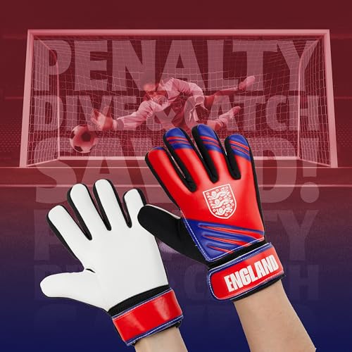 England FA Goalkeeper Gloves for Kids and Teenagers - Non Slip Padded Palms Size 5 or 7 - England Gifts for Boys (Size 7) - Image 3