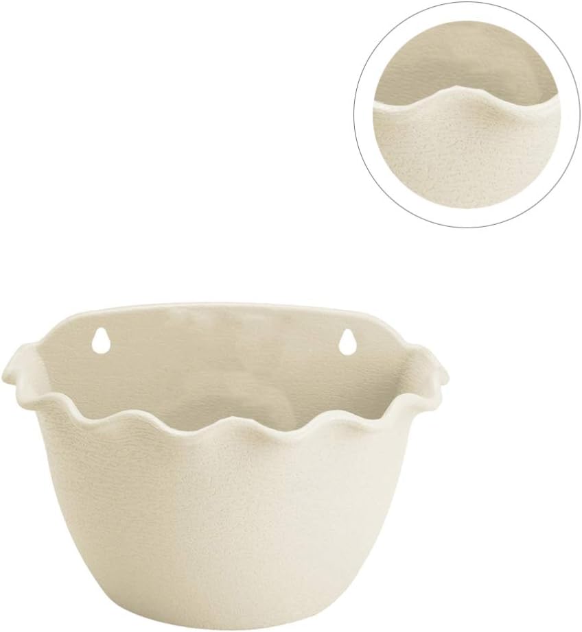 Happyyami Outdoor Hanging Planters Basket Balcony Fence Wall Planters Plastic Flower Pot Plants Holder Hanger Plastic Wall for Balcony Fence Hanging Flower Pots Indoor