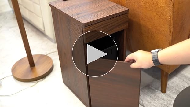 黒のダイヤモンド型木製サイドテーブル Amazon.co.jp: 完成品 ごみ箱付き ソフトクローズ扉 ナイト