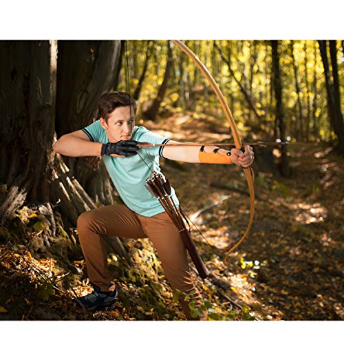 Eamber Archery Shooting Gloves Leather Bow Protective Archery Gloves Three Finger Recurve Bow Archery Glove #TOP5