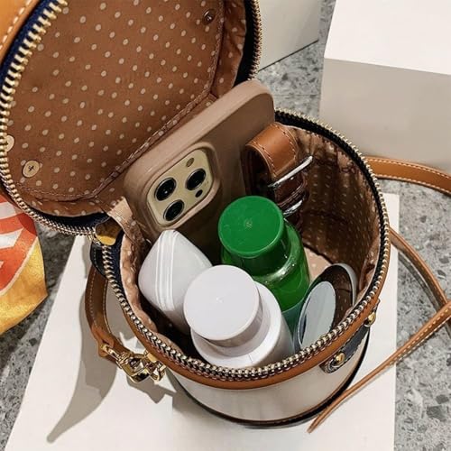 Summer Niche Design Cylinder Bag Colorblock Bucket Bag For Women4