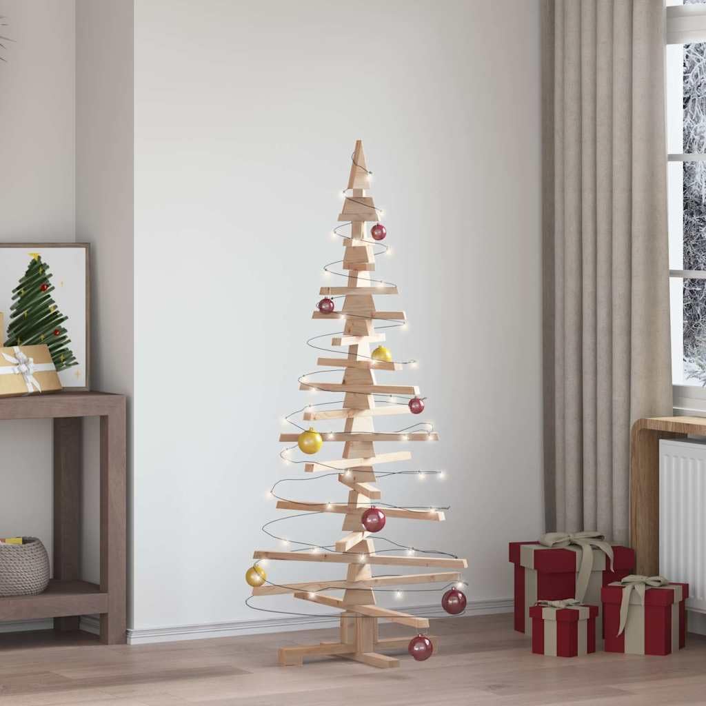 vidaXL Arbre de Noël en Bois Bois de pin Massif Naturel Non Fini