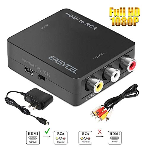HDMI to RCA Converter, EASYCEL HDMI to Composite Converter, HDMI to AV Converter