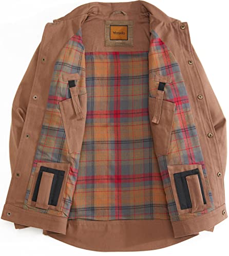 Venado Concealed Carry Shirt Jacket For Men - Heavy Duty Canvas - Conceal Carry Pockets (Brown, Large) #TOP3