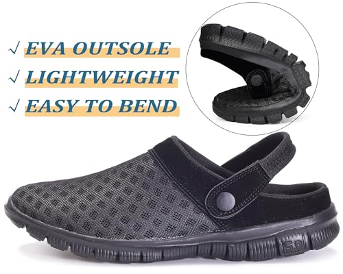 Hsyooes Mens Womens Mules & Clogs Garden Shoes Summer Breathable Mesh Slippers Non-Slip Outdoor Beach Sandals Unisex4