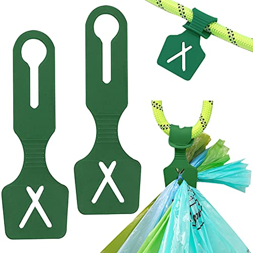 Dog Poop Carrier for Leash Rope Silicon Doggie Poo Carrier for Lead (Forest Green, 2 Count)