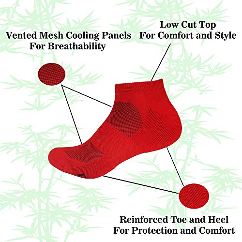 Image of BambooMN Men and Women's Rayon from Bamboo Low Cut Ankle Socks for Sports, Work and Everyday Wear - 4 Pairs - Unisex Sizing