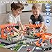 KIZONLY Toy Cars Playsets, 3-in-1 Activity Drivers Playset, Gasstation, Car Wash, Drive-Thru Car Restaurant Playset, 1:64 Scale Toy Cars and Car Garage Toys for Toddlers 1-3, Parking lot with Track