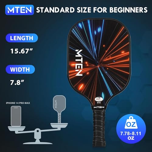 Image of MTEN Pickleball Paddles Set of 2 /4 /1, USAPA Approved Fiberglass Rackets